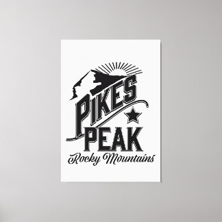 Pikes Peak rocky mountains Vintage art Canvas Print