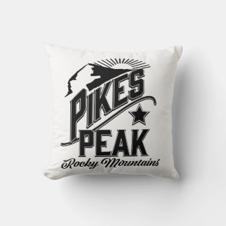 Pikes Peak rocky mountains Vintage art Cushion