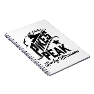 Pikes Peak rocky mountains Vintage art Notebook