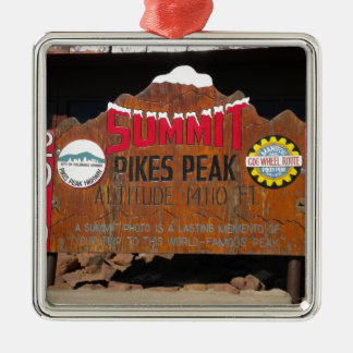 Pike's Peak Summit, Colorado Metal Tree Decoration