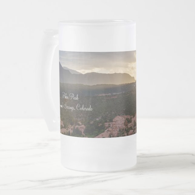 Pikes Peak Sunset Haze Frosted Beer Mug (Front Left)