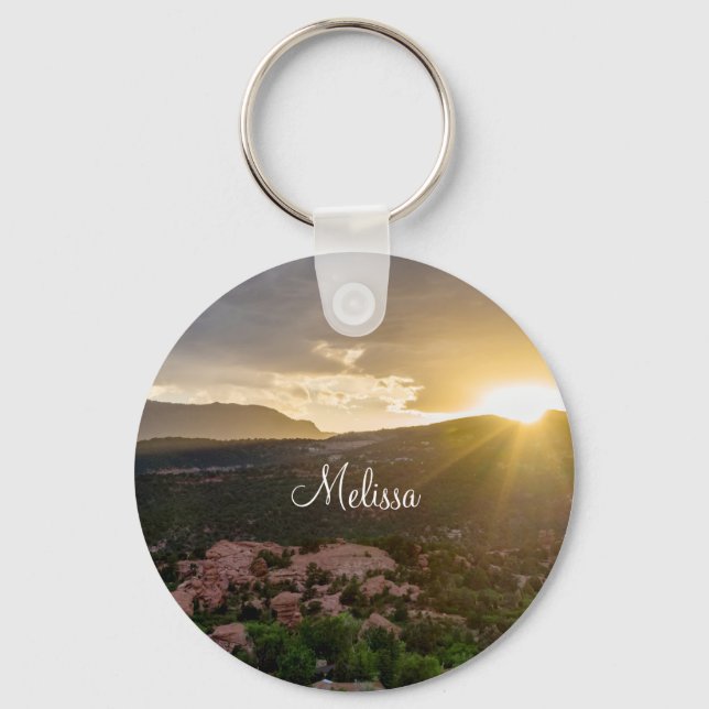 Pikes Peak Sunset Haze Key Chain (Front)