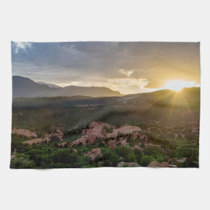 Pikes Peak Sunset Haze Kitchen Towel