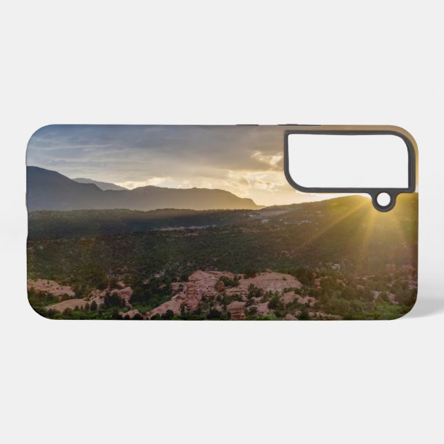 Pikes Peak Sunset Haze Samsung Phone Case (Back Horizontal)