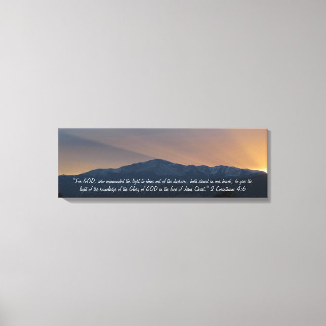 Pike's Peak Sunset with Bible Verse Canvas Print (Front)