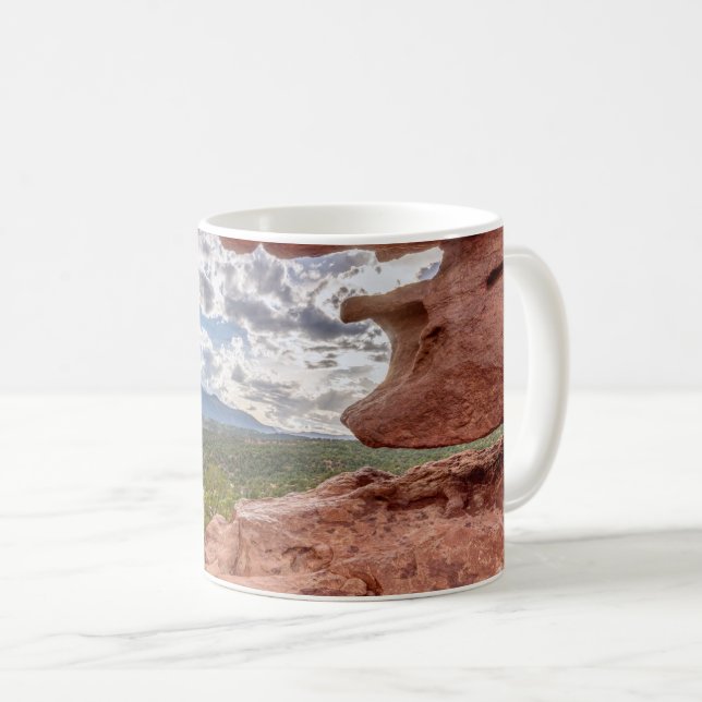 Pikes Peak Through A Rock Hole Coffee Mug (Front Right)
