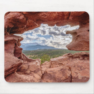 Pikes Peak Through A Rock Hole Mouse Mat