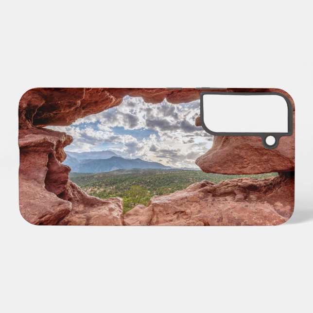 Pikes Peak Through A Rock Hole Samsung Galaxy Case (Back Horizontal)