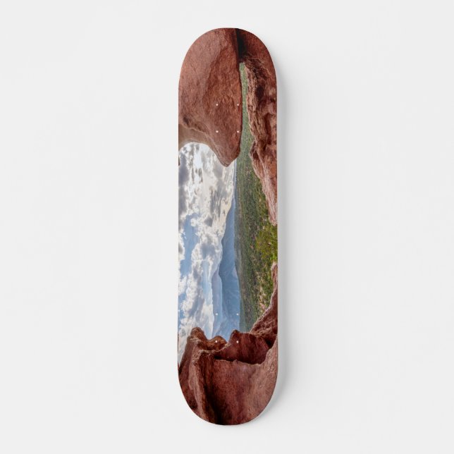 Pikes Peak Through A Rock Hole Skateboard (Front)