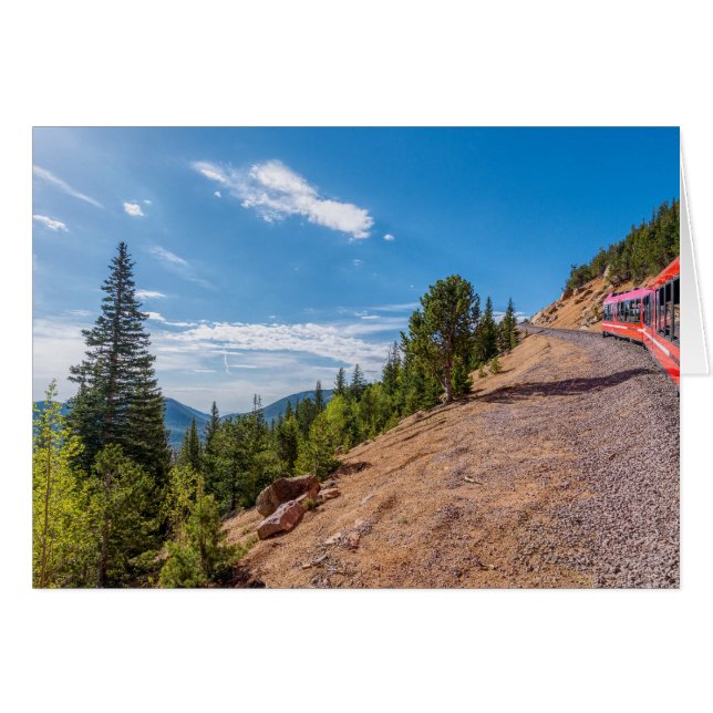 Pikes Peak Train Ride Greeting Card (Front Horizontal)