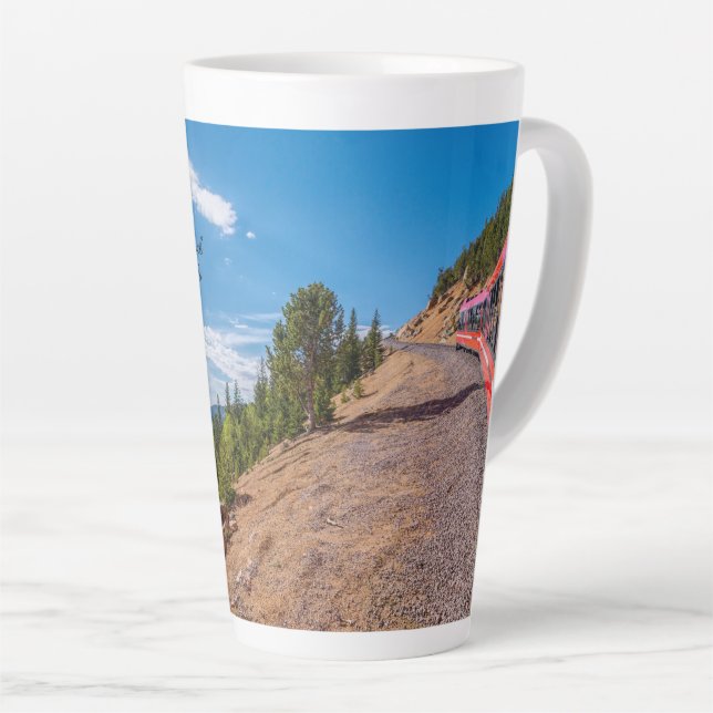 Pikes Peak Train Ride Latte Mug (Right Angle)