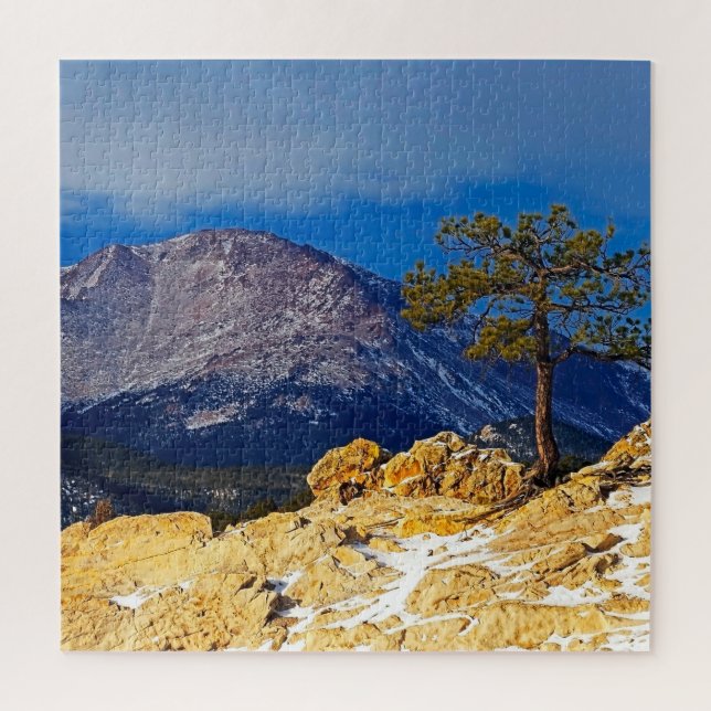Pikes Peak with Tree in Foreground Jigsaw Puzzle (Vertical)