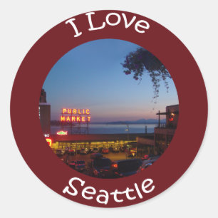 Pikes Place Market Classic Round Sticker
