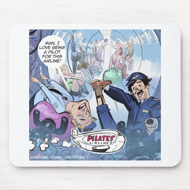 Pilates Airlines Rick London Funny Gifts Mouse Mat (Front)