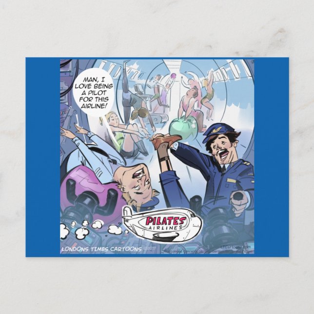 Pilates Airlines Rick London Funny Gifts Postcard (Front)