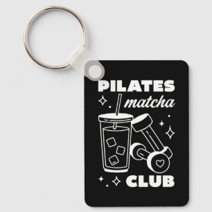 Pilates and matcha iced latte lovers key ring