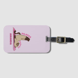 Pilates Badass Workout Kitty Cat Luggage Tag