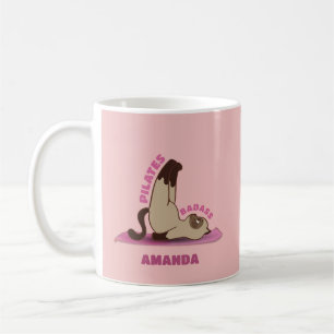Pilates Badass Workout Kitty Cat Mug