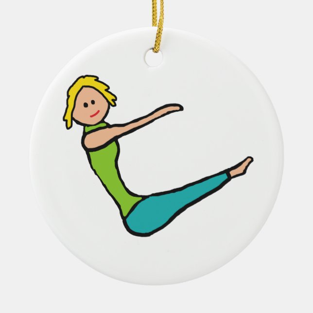 Pilates Ceramic Tree Decoration (Front)