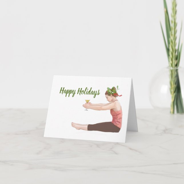 Pilates Christmas Card with cocktail (Front)