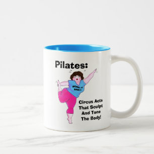 "PILATES- Circus Acts" Two-Tone Coffee Mug