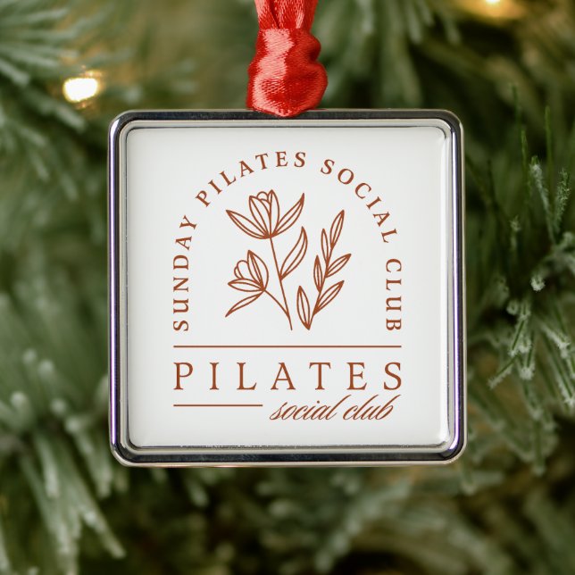 Pilates club floral boho aesthetic metal tree decoration (Tree)