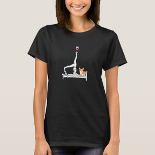 Pilates Cute Corgi Reformer Pilates Wine Lover T-Shirt