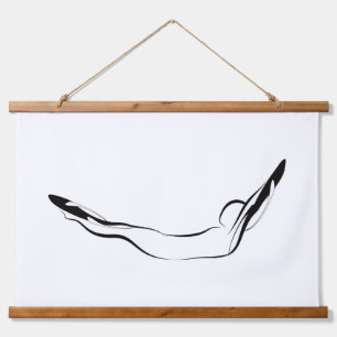 Pilates Double Leg Stretch Pose - Mat Hanging Tapestry