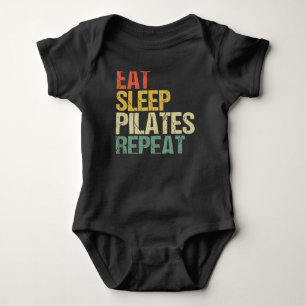 Pilates Eat Sleep Repeat Vintage Baby Bodysuit
