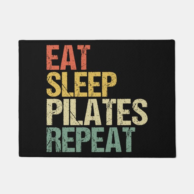 Pilates Eat Sleep Repeat Vintage Doormat (Front)