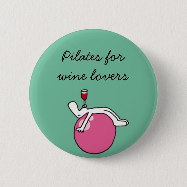 Pilates for Winelovers Green Badge (Front)