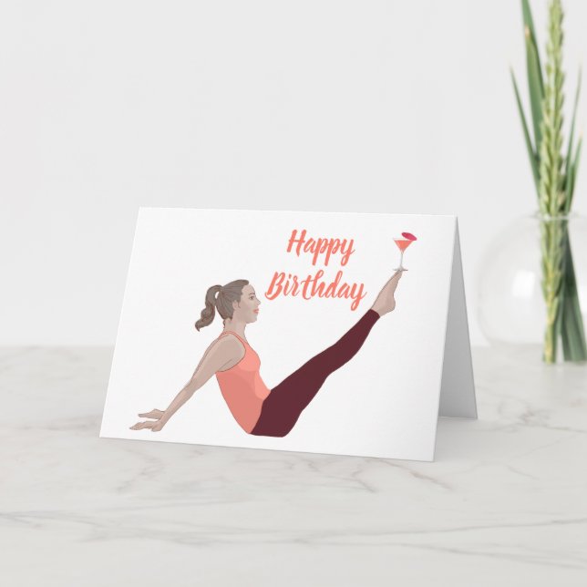 Pilates Happy Birthday Card (Front)