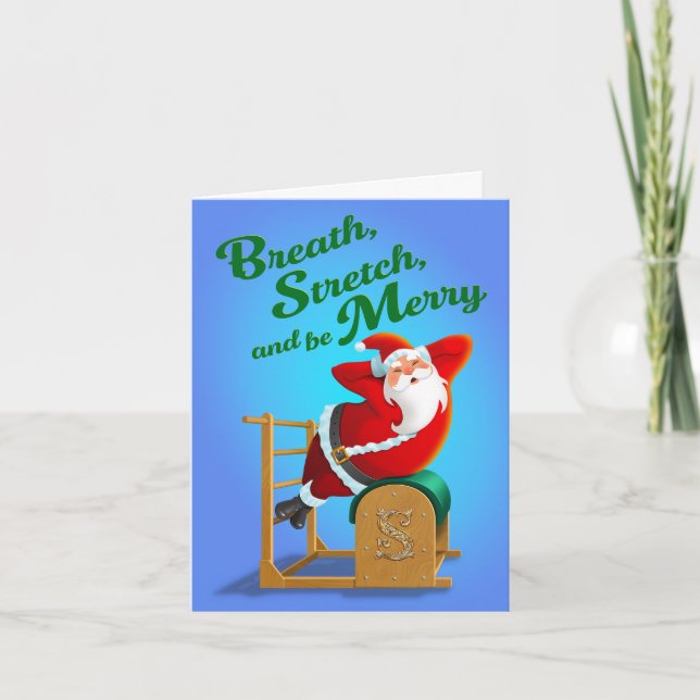 Pilates Holiday Card - Breath Stretch & be Merry  (Front)
