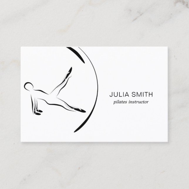 Pilates Instructor Abstract Pilates Poses Business Card (Front)