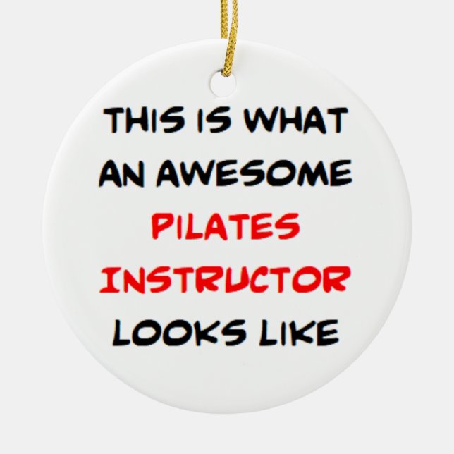 pilates instructor, awesome ceramic tree decoration (Front)