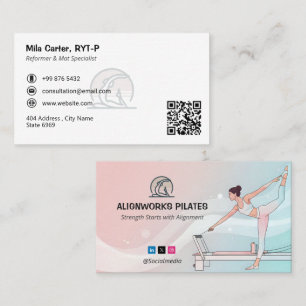 Pilates Instructor Business   Colorful Spirit Business Card