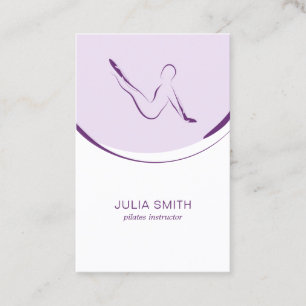 Pilates instructor card with two pilates poses