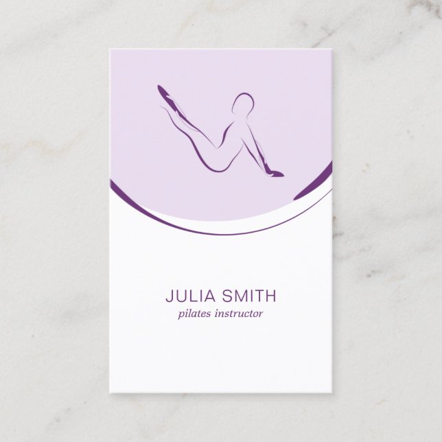 Pilates instructor card with two pilates poses (Front)