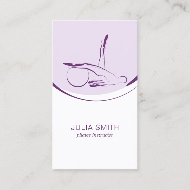 Pilates instructor card with two pilates poses (Front)