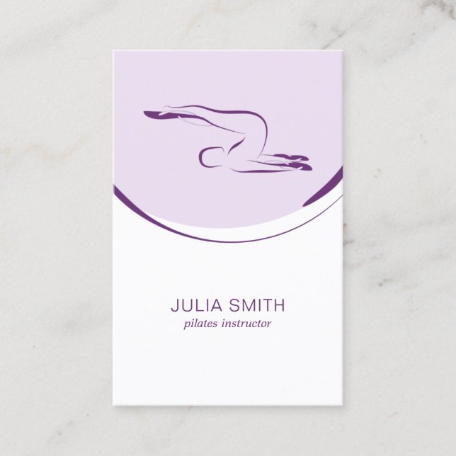 Pilates instructor card with two pilates poses (Front)