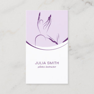 Pilates instructor card with two pilates poses