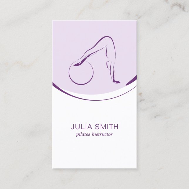 Pilates instructor card with two pilates poses (Front)