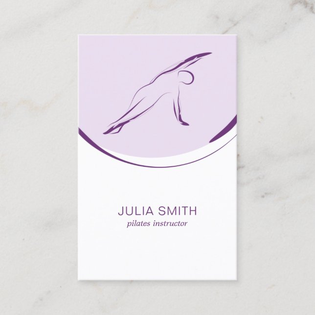 Pilates instructor card with two pilates poses (Front)