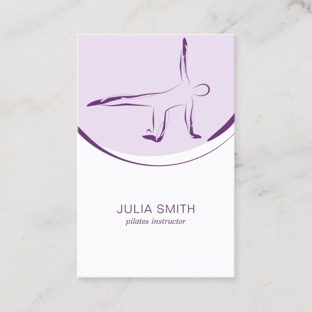 Pilates instructor card with two pilates poses (Front)