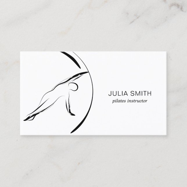 Pilates Instructor Pilates Pose Abstract Pilates Business Card (Front)