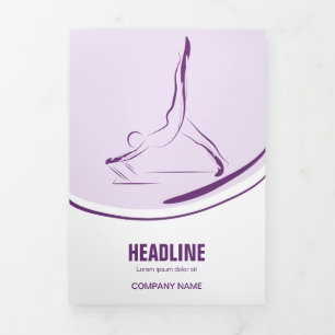 Pilates Instructor Pilates Pose Abstract Pilates Tri-Fold Card