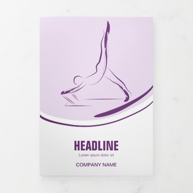 Pilates Instructor Pilates Pose Abstract Pilates Tri-Fold Card (Cover)