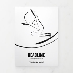 Pilates Instructor Pilates Pose Abstract Pilates Tri-Fold Card