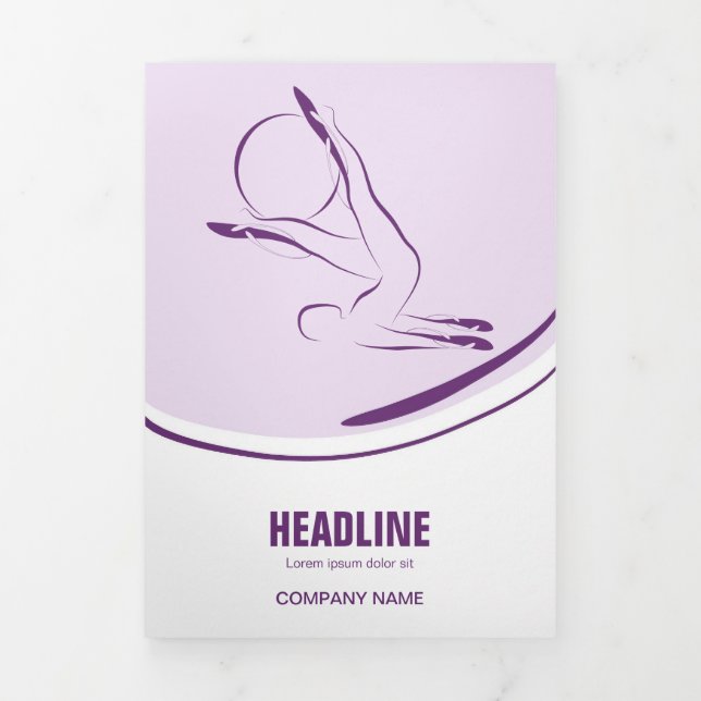 Pilates Instructor Pilates Pose Abstract Pilates Tri-Fold Card (Cover)