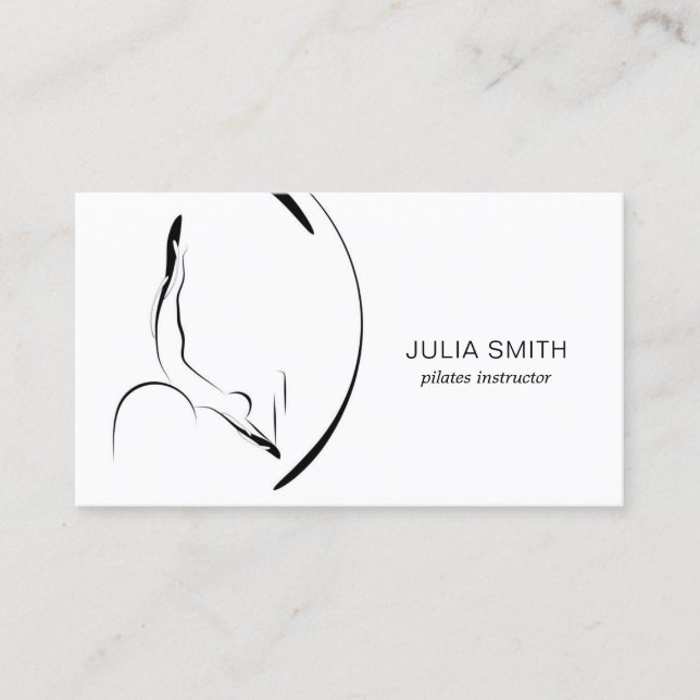 Pilates Instructor Pilates Poses Pilates Barrel Business Card (Front)